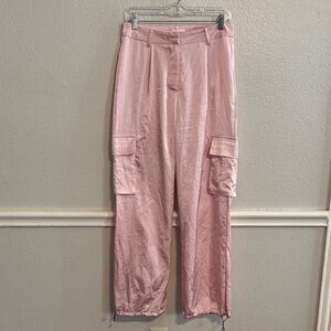 Superdown Light Pink Wide Leg Cargo Pants